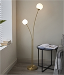 Scandinavian Twin Opal Glass Floor Lamp