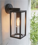 Black Open Frame Wall Light With Cylindrical Shade