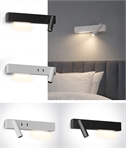 Adjustable Bedside Wall Light with Reading Spot and Ambient LED