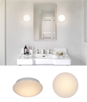 Compact Opal Globe LED Light for Bathroom Walls