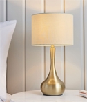 Brass & Beige Shaded Touch Operated Table Lamp 