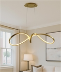 Brass Linear Swirl Design LED 36W Pendant Light