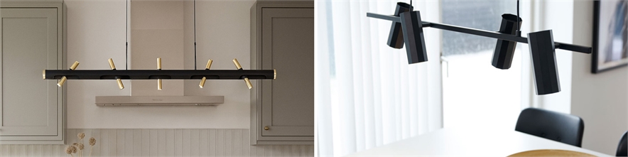 Suspended spotlight bar pendants