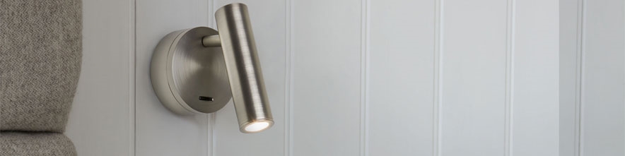 Switched bedside wall lights